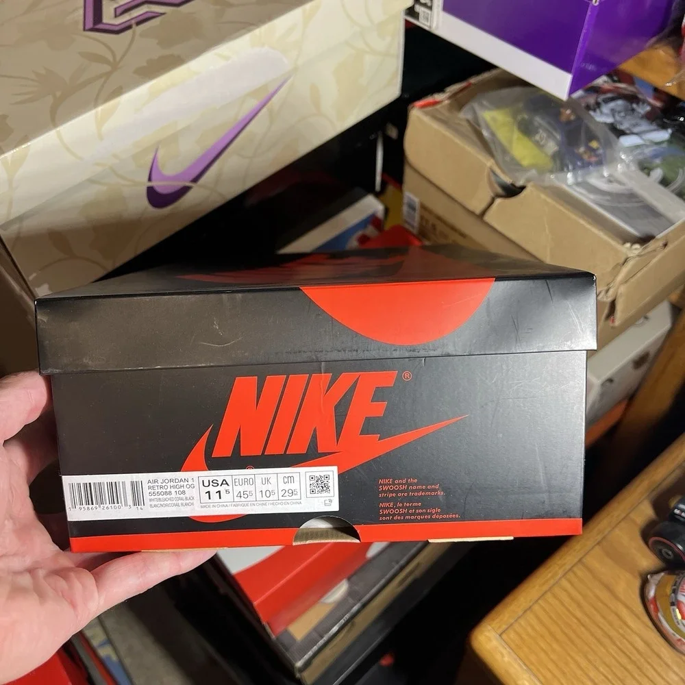 Size 11.5 - Jordan 1 Retro OG High Stage Haze Grey White Black (555088-108)